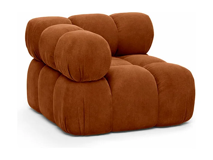 Modulo angolare moderno per sistema modulare, tessuto Salvador, Marrone, Selia