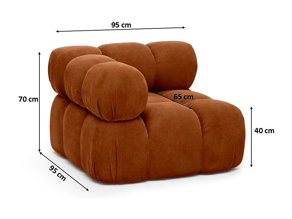 Modulo angolare moderno per sistema modulare, tessuto Salvador, Marrone, Selia