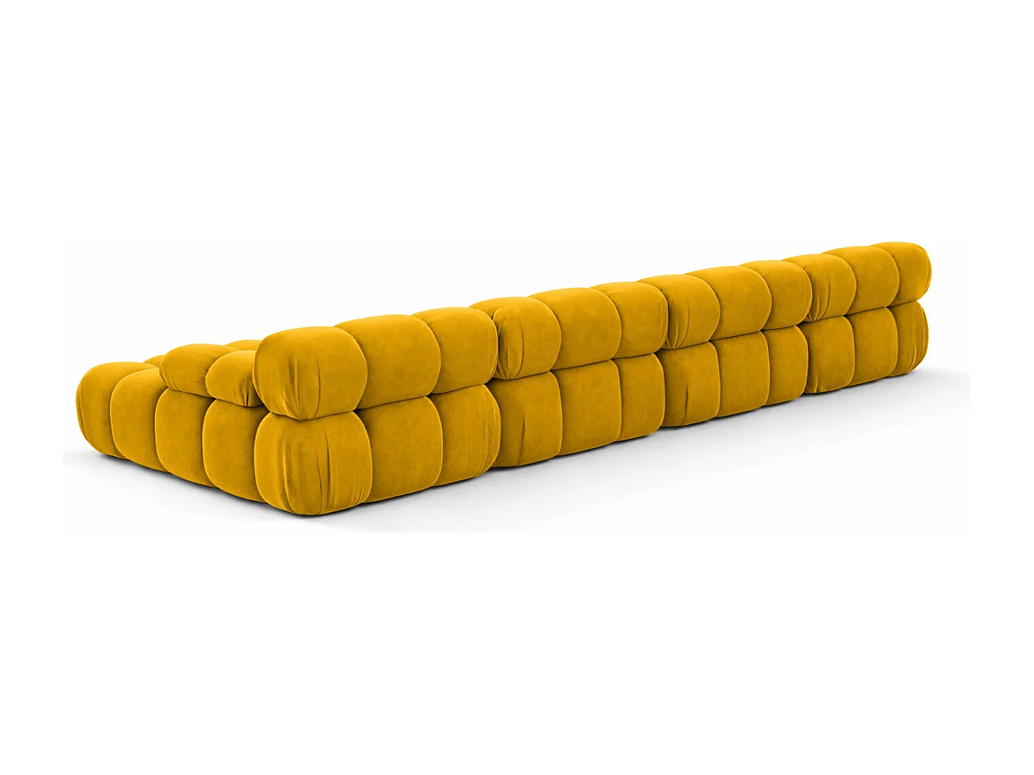 Divano angolare a U XL, tessuto velluto Salvador, Giallo, Selia U XL