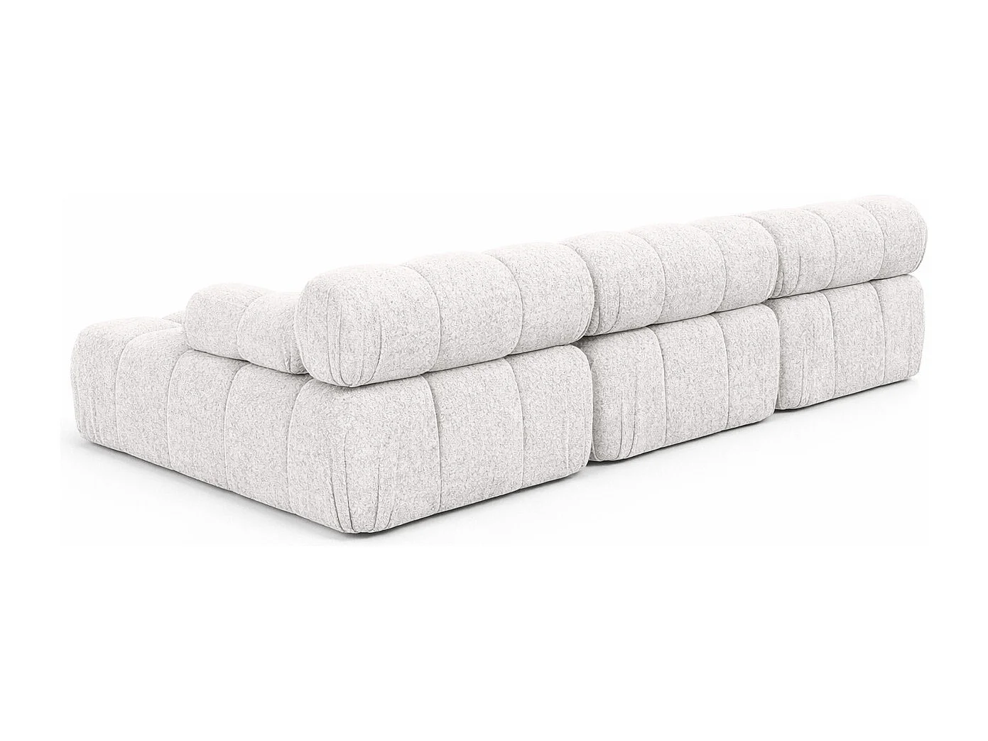 Ecksofa U-Form, Stoff Bouclé Abriamo, Ecru, Selia U