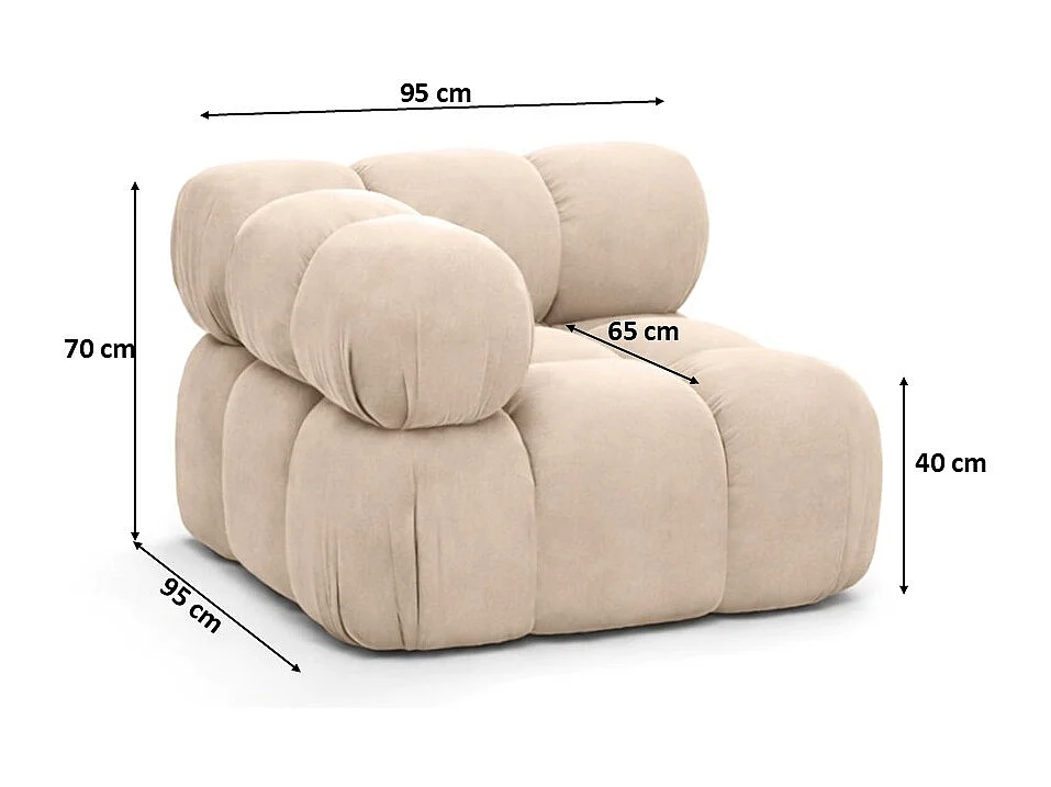 Modulo angolare moderno per sistema modulare, tessuto Salvador, Beige, Selia