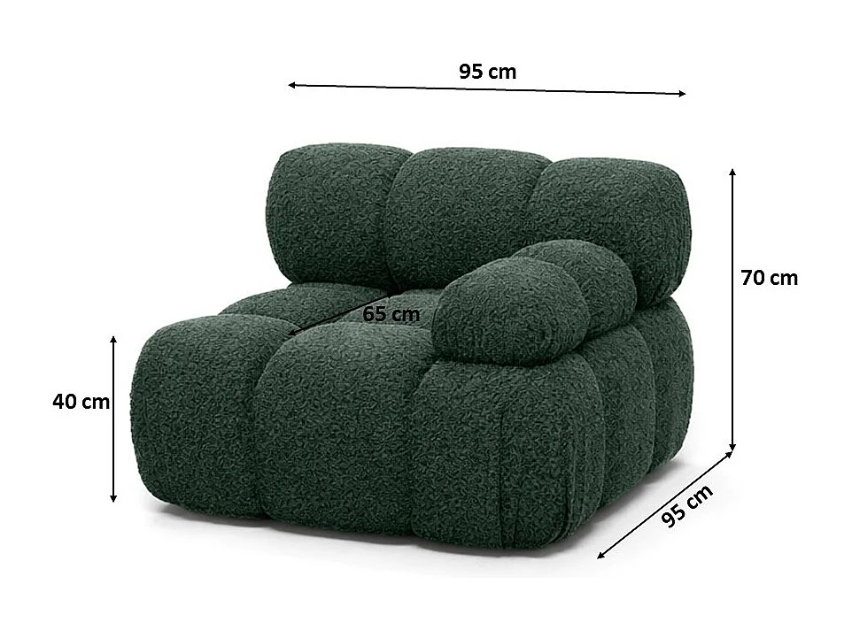 Modulo laterale per sistema modulare, tessuto Abriamo, Verde scuro, Destra, Selia