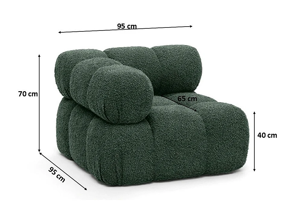 Hoekmodule modern voor modulair systeem, stof Abriamo, Donkergroen, Selia