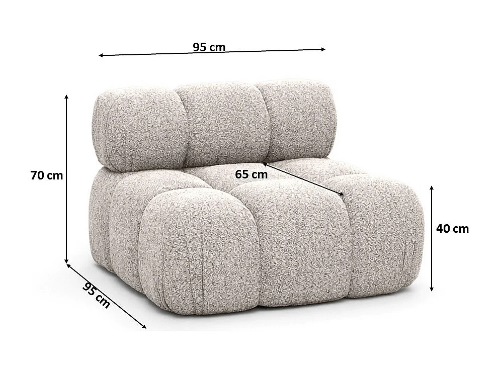 Module midden vrijstaand modern voor een modulair systeem, stof Abriamo, Beige, Selia