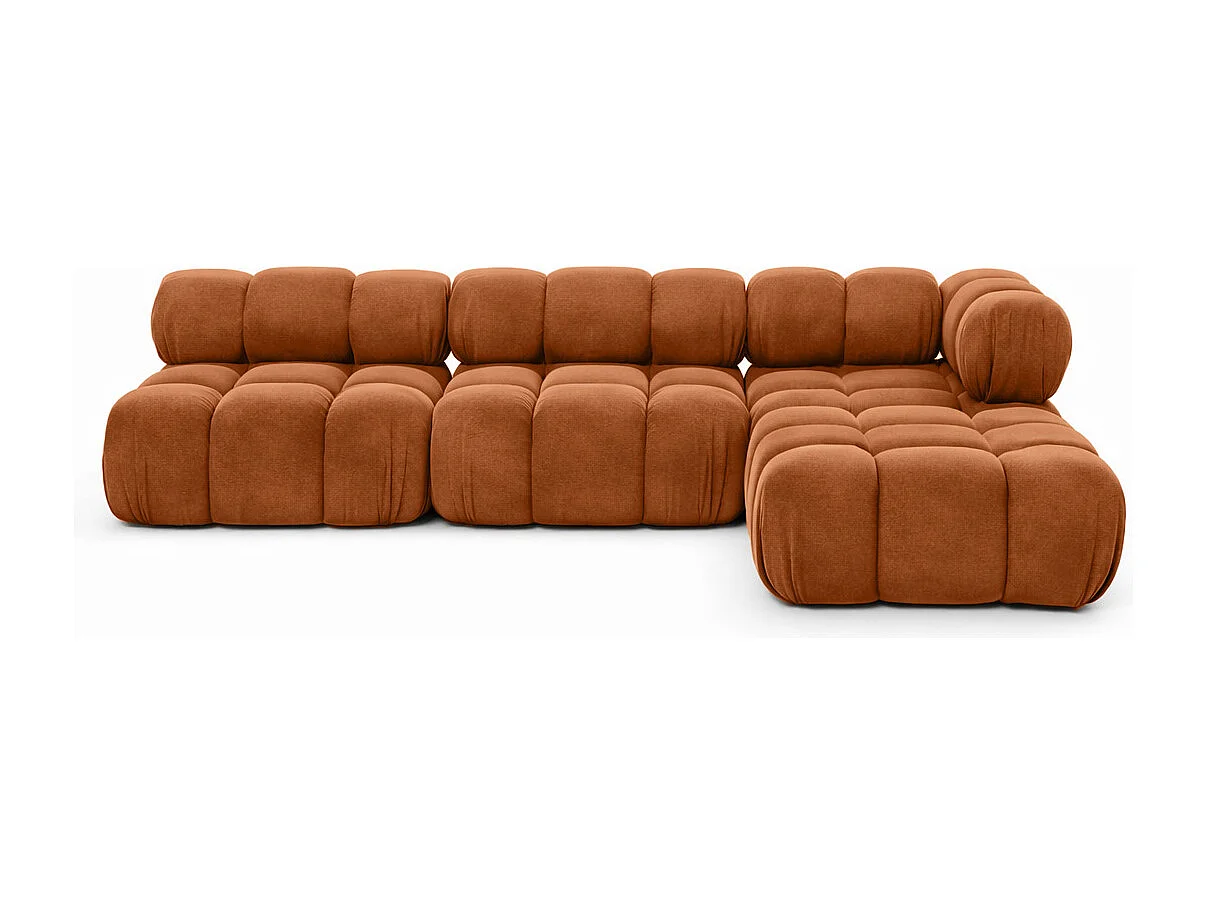 Ecksofa Modulare L-Form, Veloursstoff Salvador, Braun, Rechts, Selia