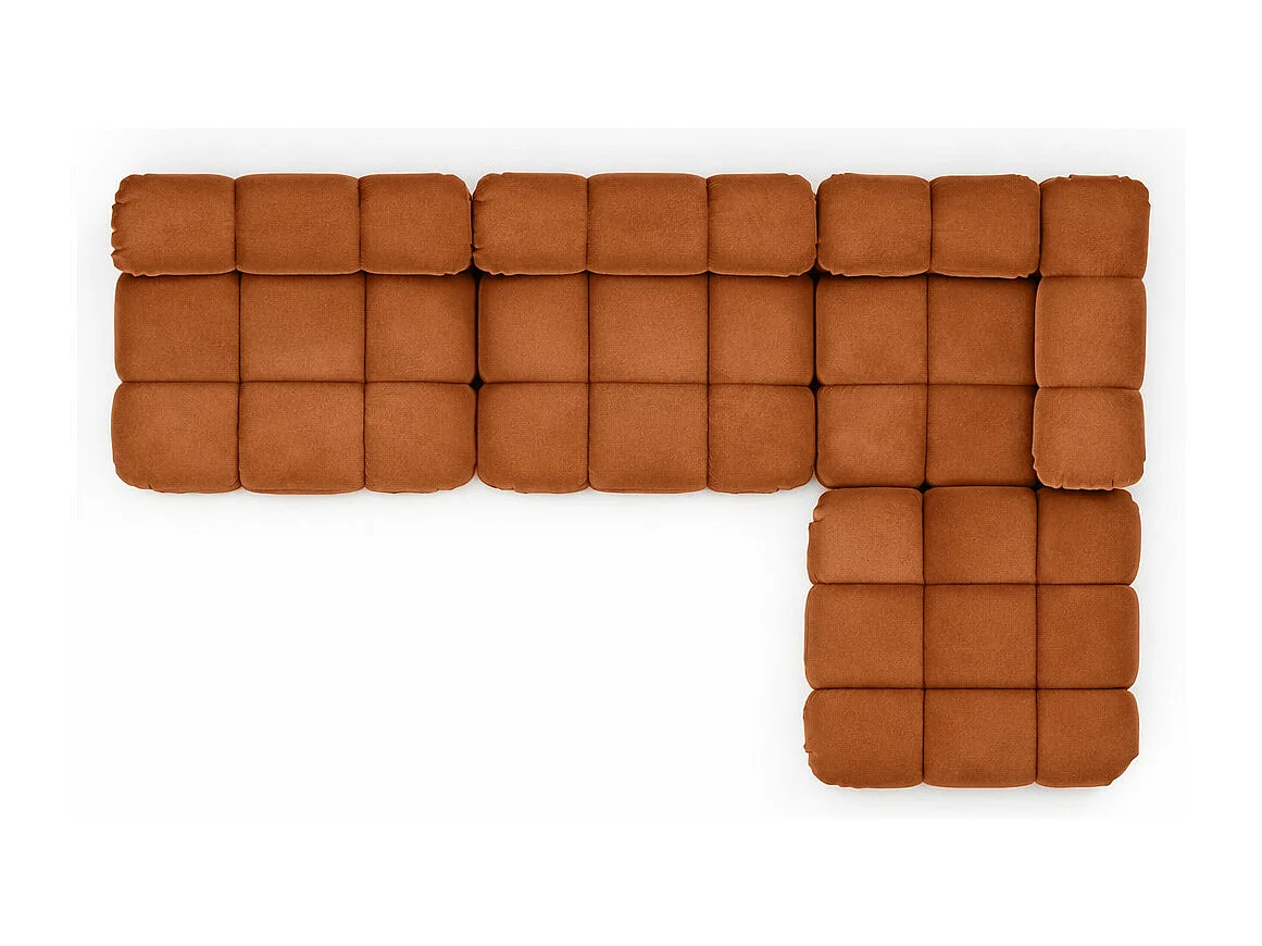 Ecksofa Modulare L-Form, Veloursstoff Salvador, Braun, Rechts, Selia