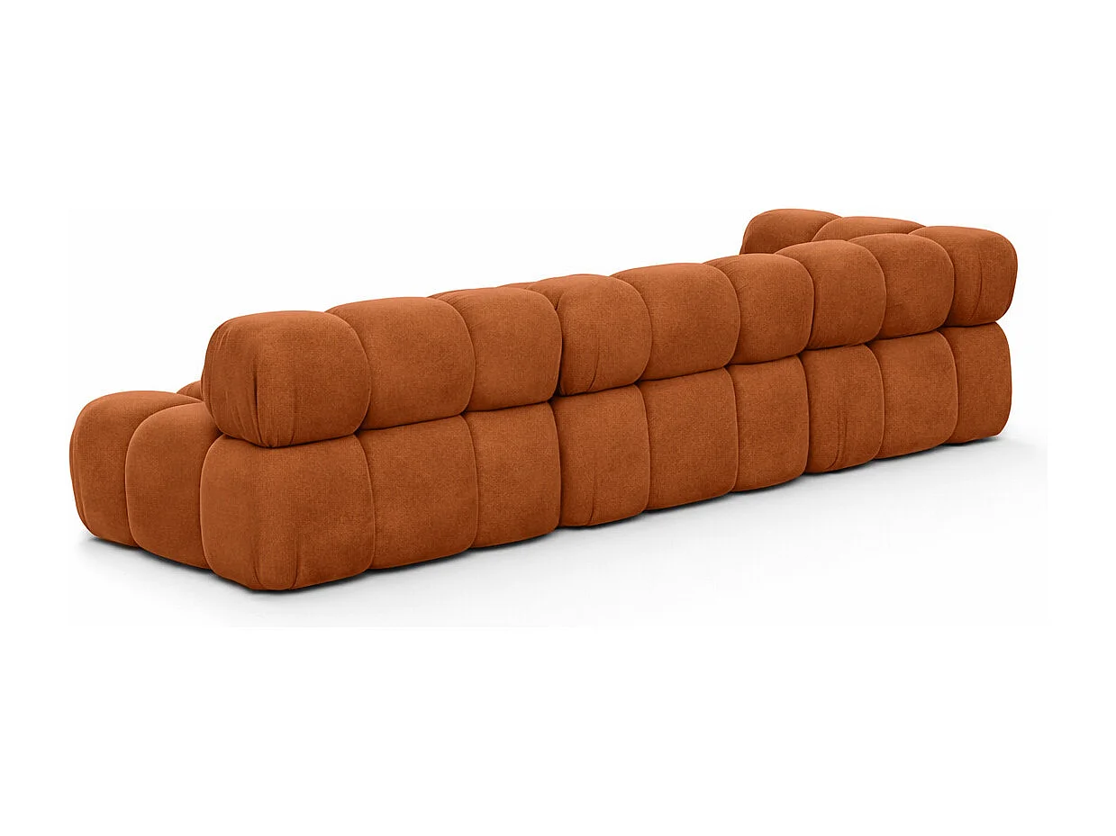 Ecksofa Modulare L-Form, Veloursstoff Salvador, Braun, Rechts, Selia