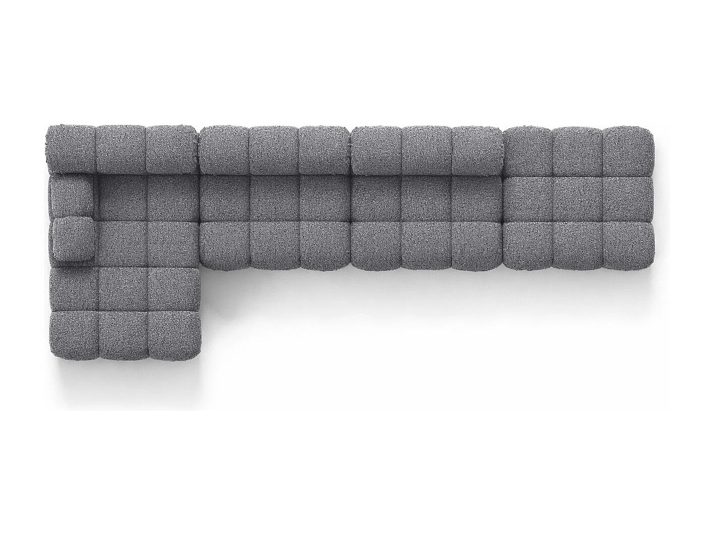 Narożnik modułowy w kształcie L, tkanina bukla Abriamo, Ciemnoszary, Lewy, Selia L XL