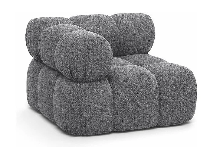 Hoekmodule modern voor modulair systeem, stof Abriamo, Donkergrijs, Selia