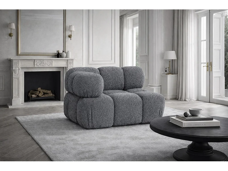 Moduł narożny, róg, do systemu modułowego, tkanina bukla Abriamo, Ciemnoszary, Selia