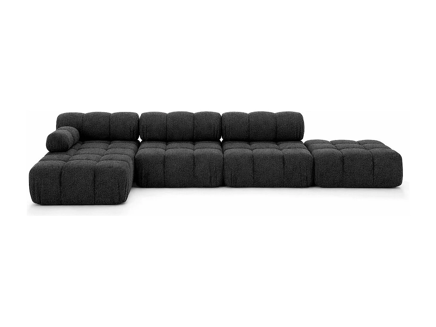 Ecksofa L-Form XL, Stoff Bouclé Abriamo, Graphit, Links, Selia L XL