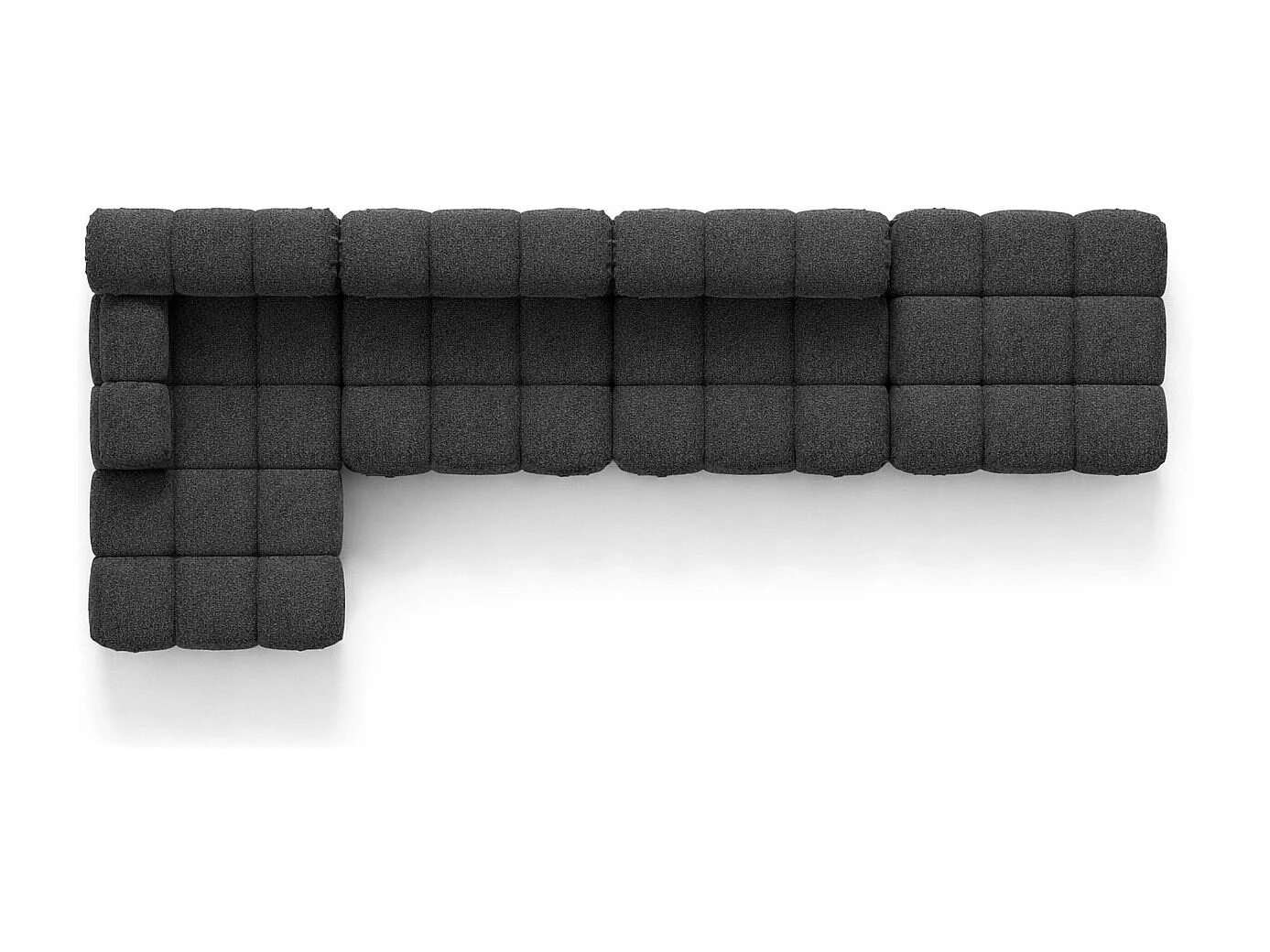 Ecksofa L-Form XL, Stoff Bouclé Abriamo, Graphit, Links, Selia L XL