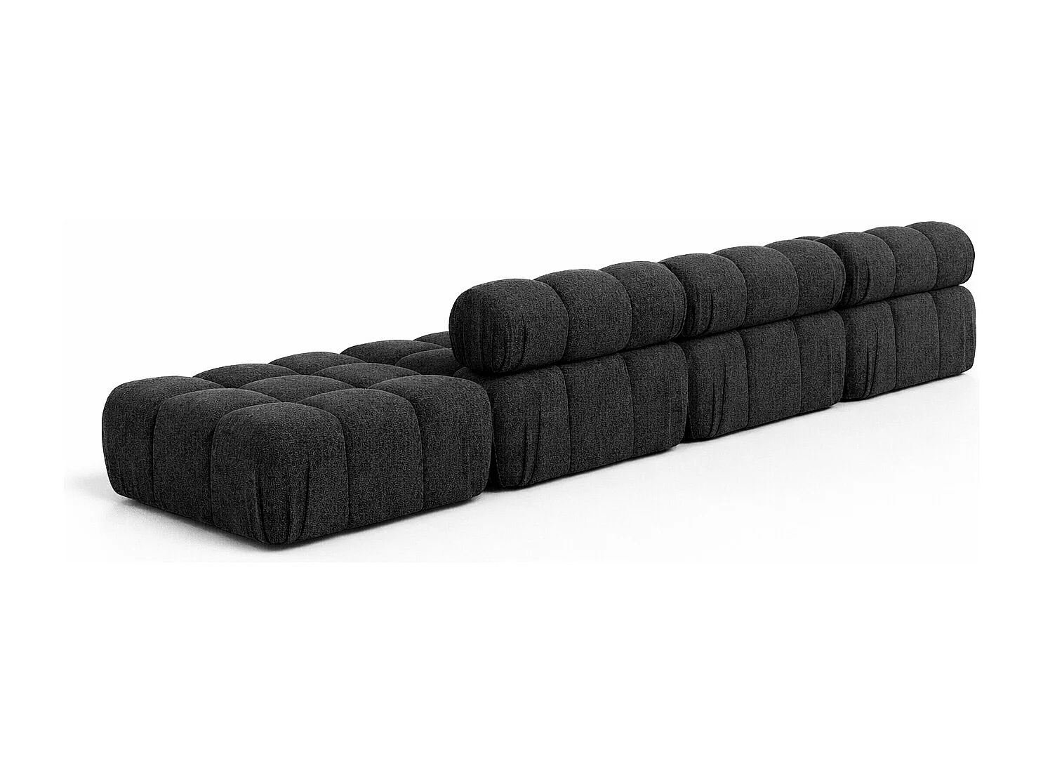 Ecksofa L-Form XL, Stoff Bouclé Abriamo, Graphit, Links, Selia L XL