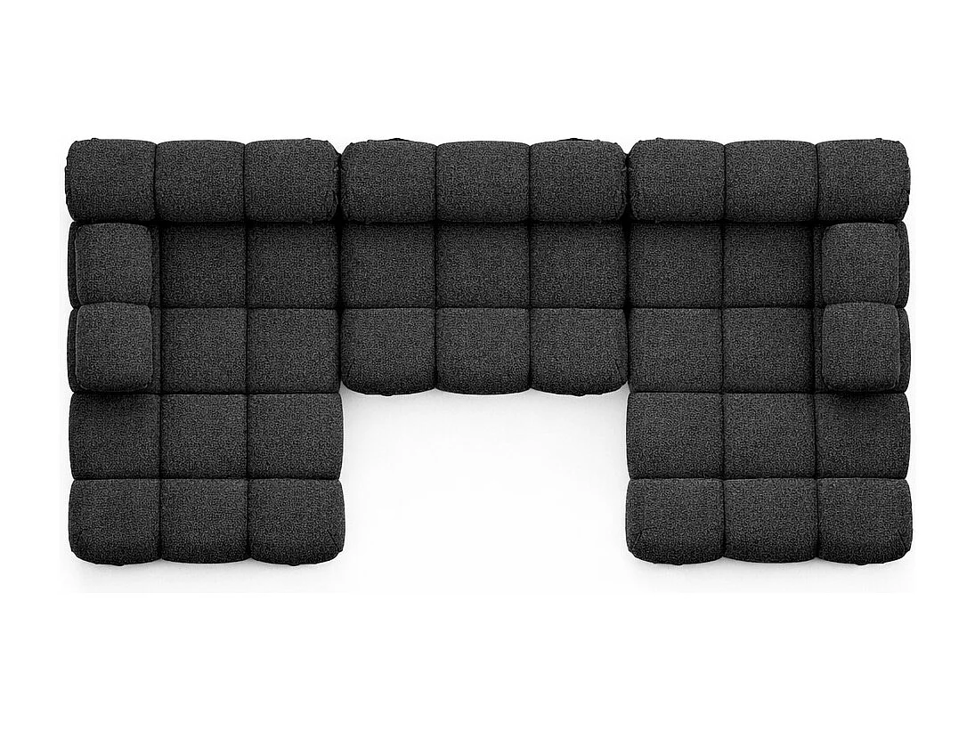 Ecksofa U-Form, Stoff Bouclé Abriamo, Graphit, Selia U