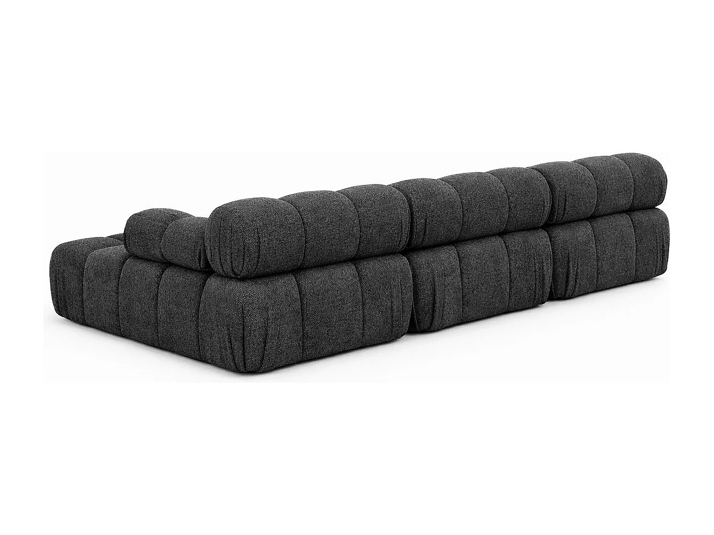 Ecksofa U-Form, Stoff Bouclé Abriamo, Graphit, Selia U