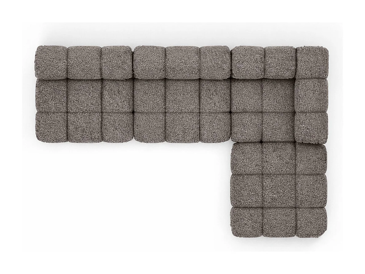 Ecksofa Modulare L-Form, Bouclé-Stoff Abriamo, Braun, Rechts, Selia