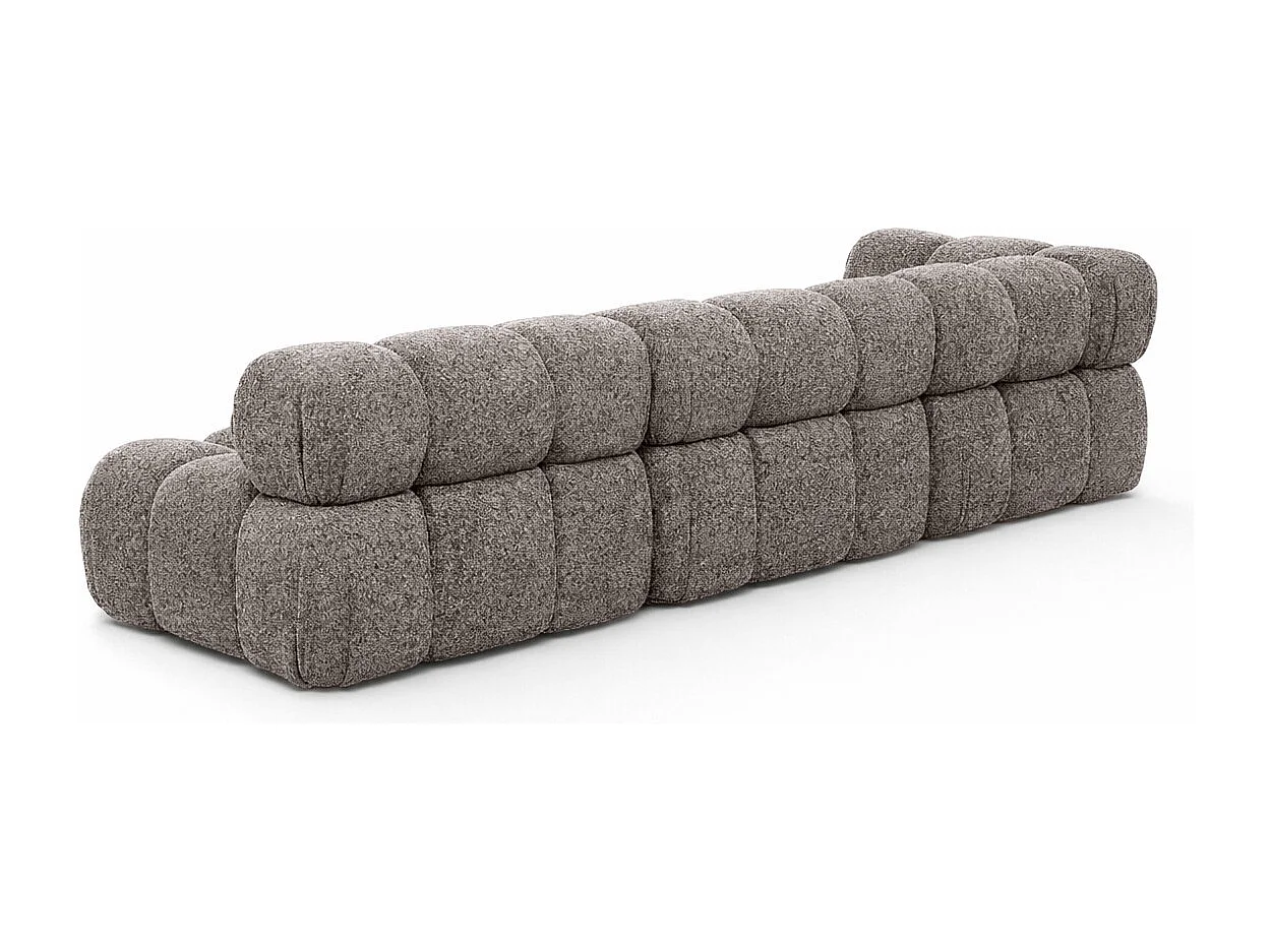 Ecksofa Modulare L-Form, Bouclé-Stoff Abriamo, Braun, Rechts, Selia