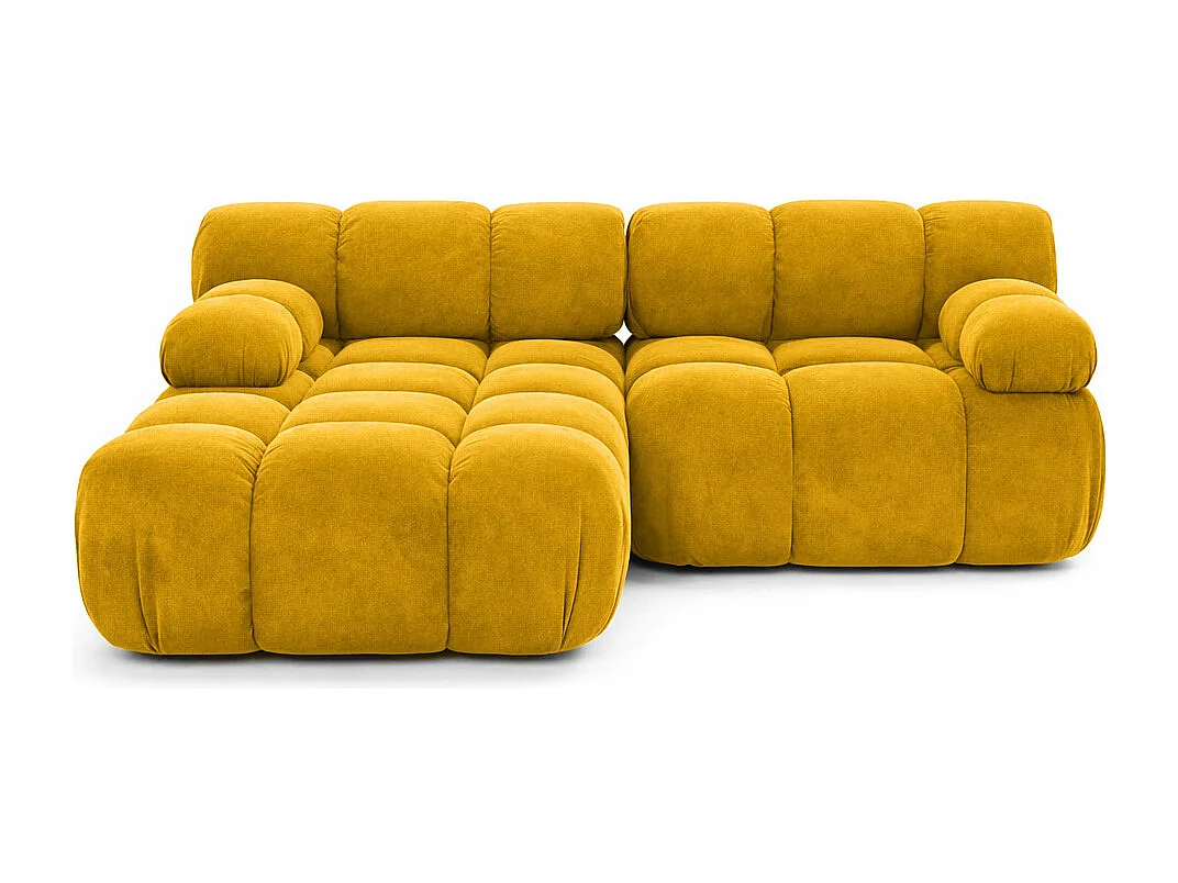 Modulaire hoekbank L mini, velours Salvador, Geel, Links, Selia