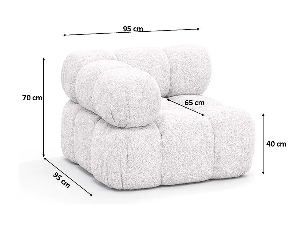 Hoekmodule modern voor modulair systeem, stof Abriamo, Ecru, Selia