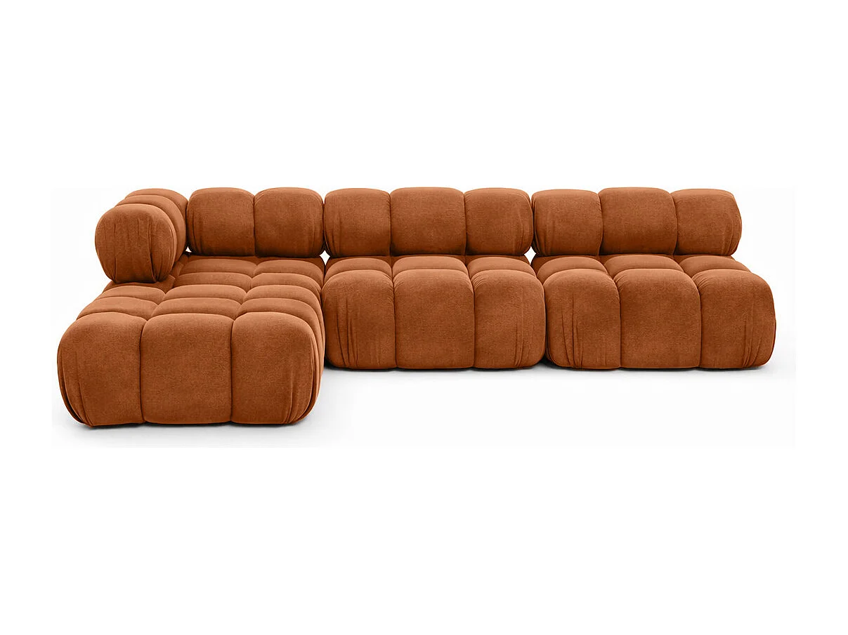 Ecksofa Modulare L-Form, Veloursstoff Salvador, Braun, Links, Selia