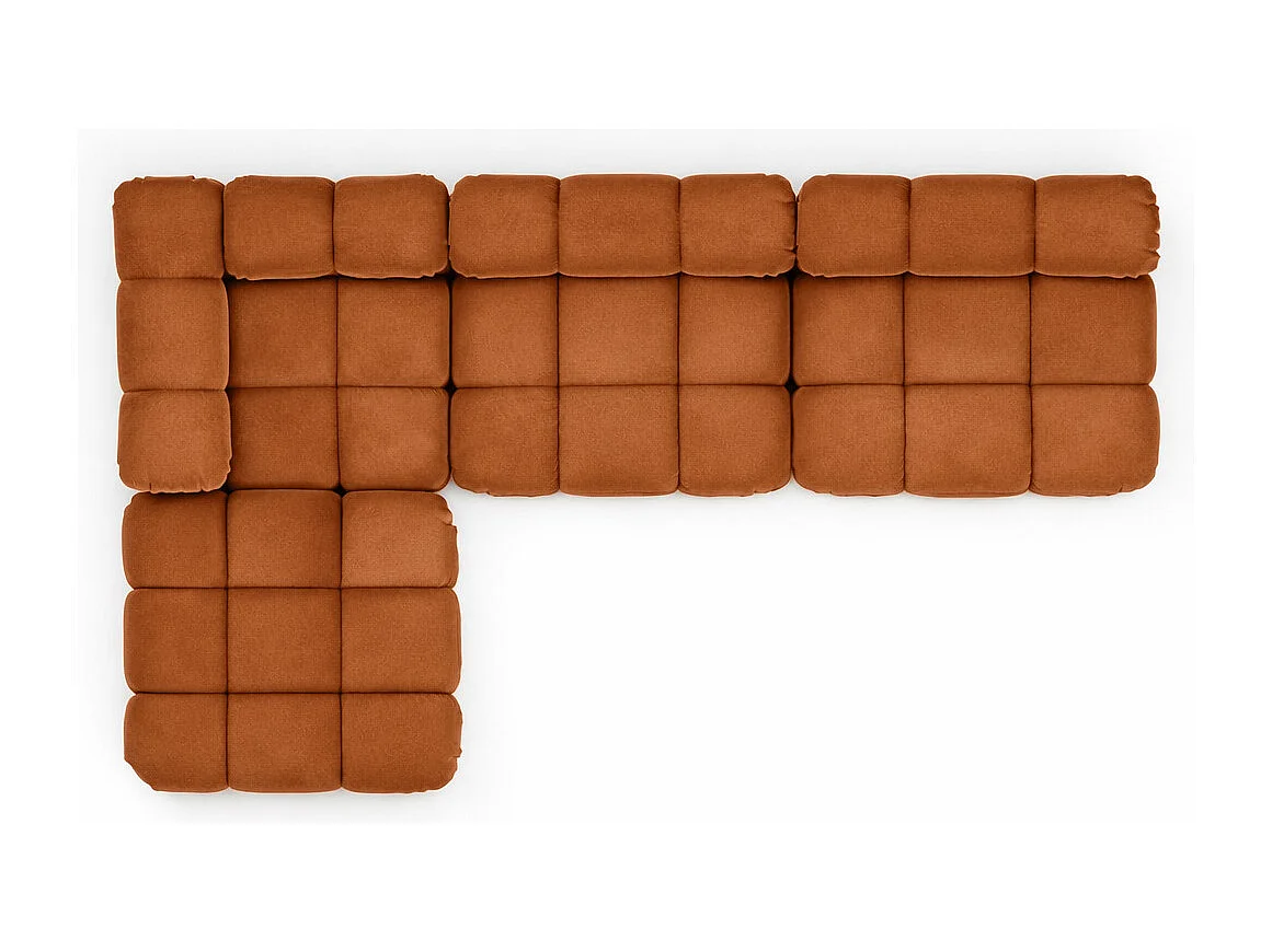 Ecksofa Modulare L-Form, Veloursstoff Salvador, Braun, Links, Selia