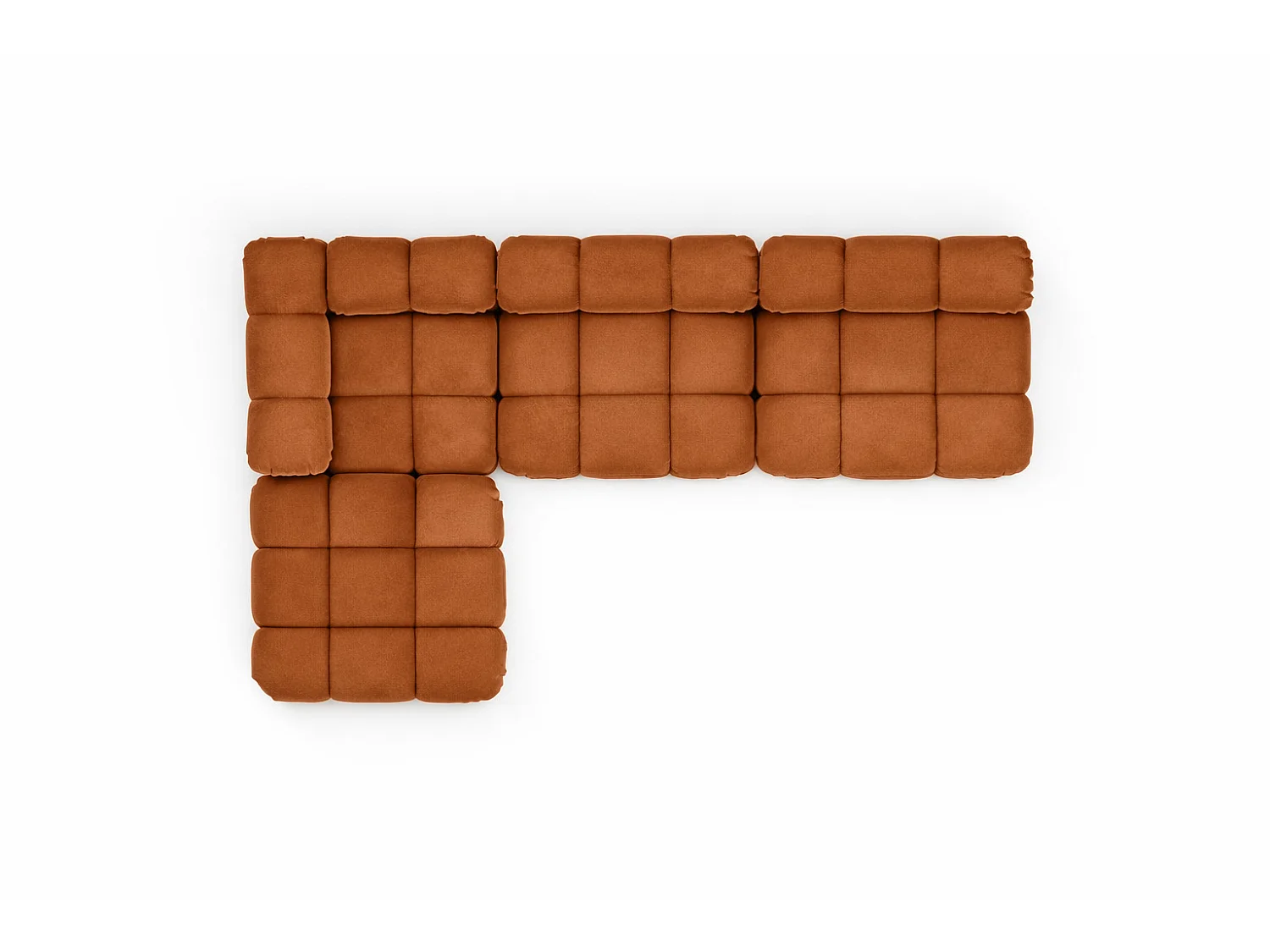 Canapé d’angle modulaire en L, tissu velours Salvador, Marron, Gauche, Selia