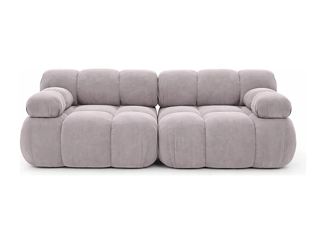 Bank, 2-zits modulair, veloursstof Salvador, grijs, Selia