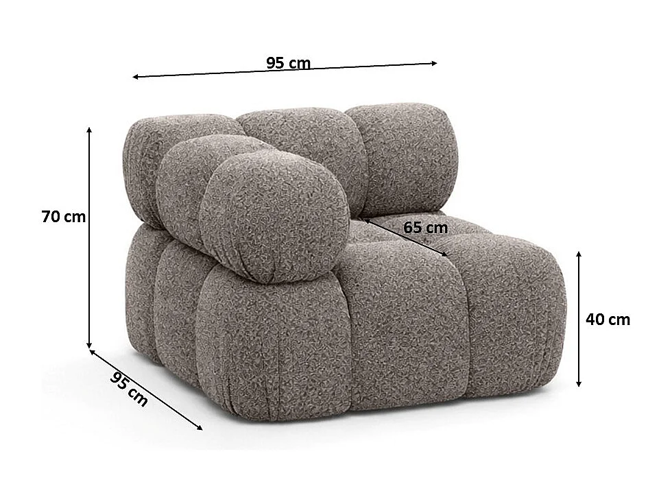 Hoekmodule modern voor modulair systeem, stof Abriamo, Bruin, Selia