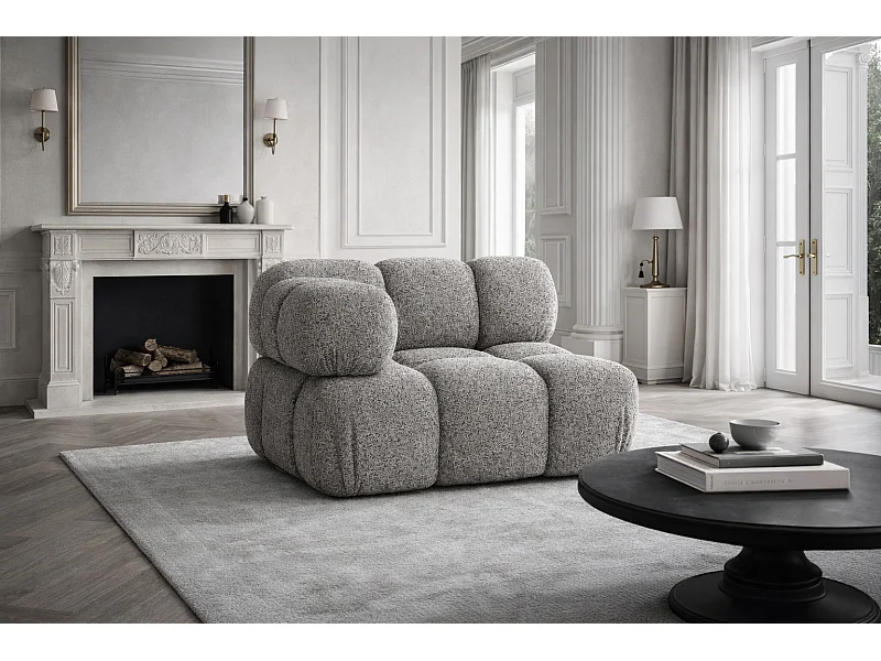 Eckmodul modern für modulares System, Stoff Abriamo, Braun, Selia