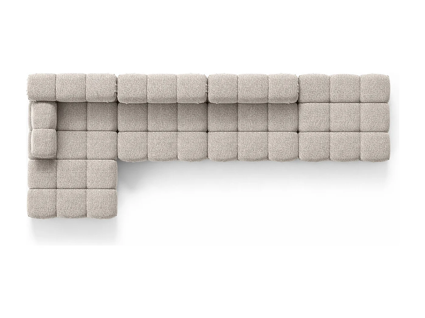 Narożnik modułowy w kształcie L, tkanina bukla Abriamo, Beżowy, Lewy, Selia L XL