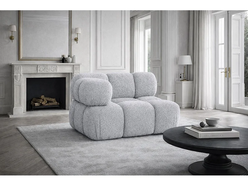 Eckmodul modern für modulares System, Stoff Abriamo, Hellgrau, Selia