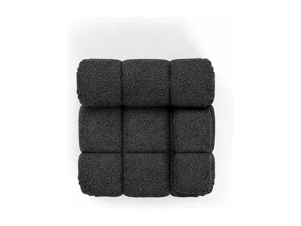 Module zijkant voor een modulair systeem, stof Abriamo, Grafiet, Rechts, Selia