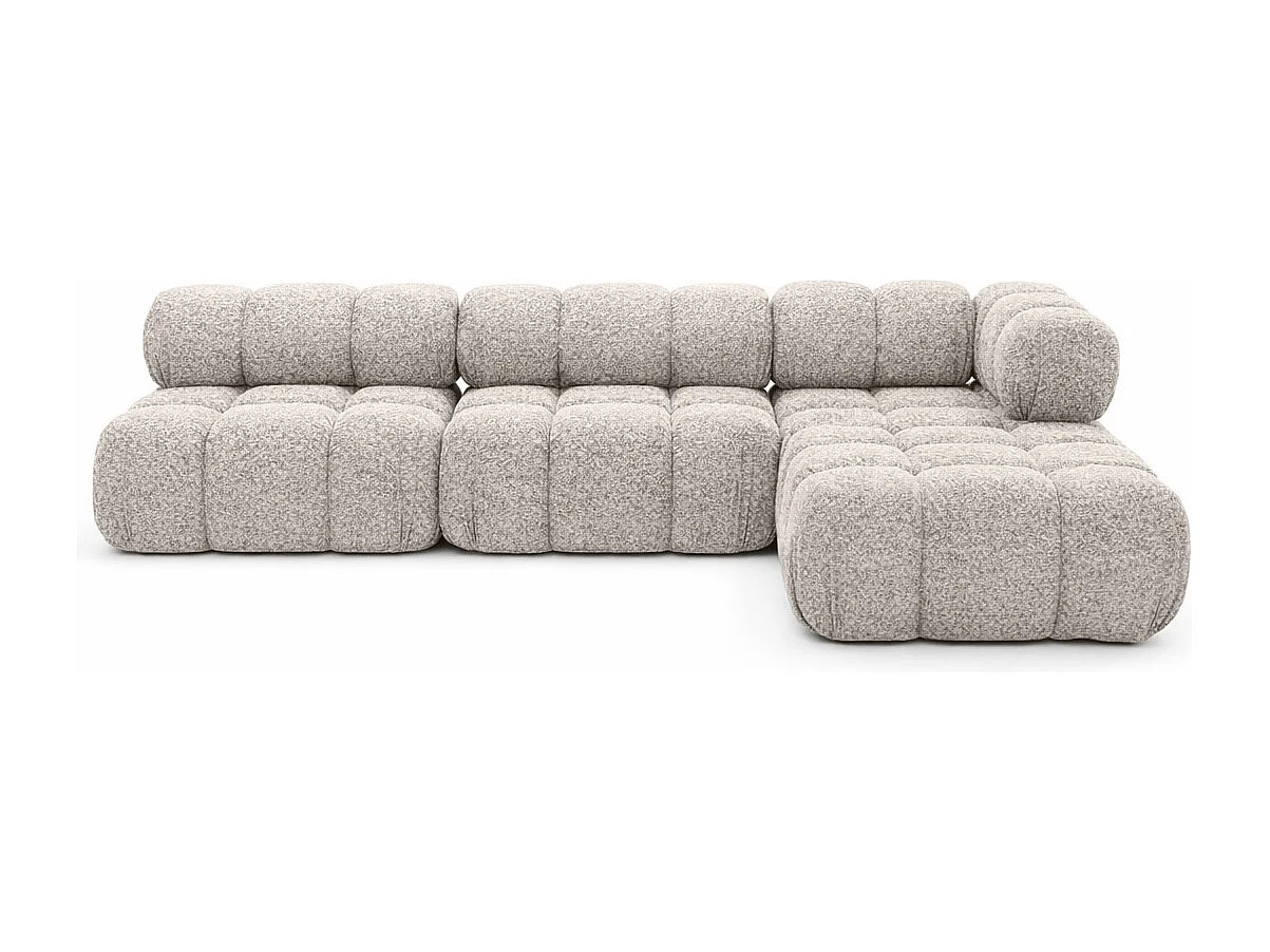 Ecksofa Modulare L-Form, Bouclé-Stoff Abriamo, Beige, Rechts, Selia
