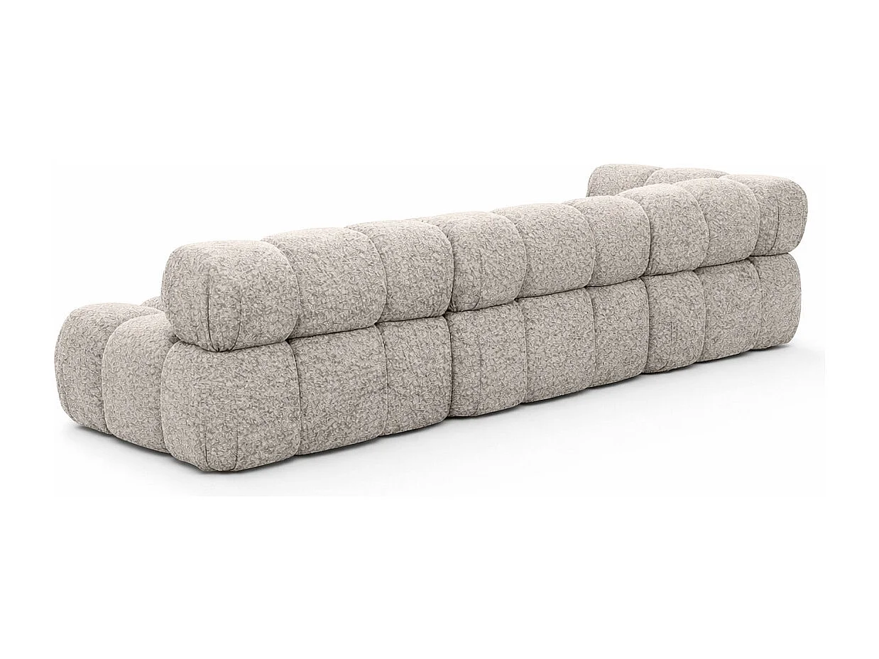 Ecksofa Modulare L-Form, Bouclé-Stoff Abriamo, Beige, Rechts, Selia