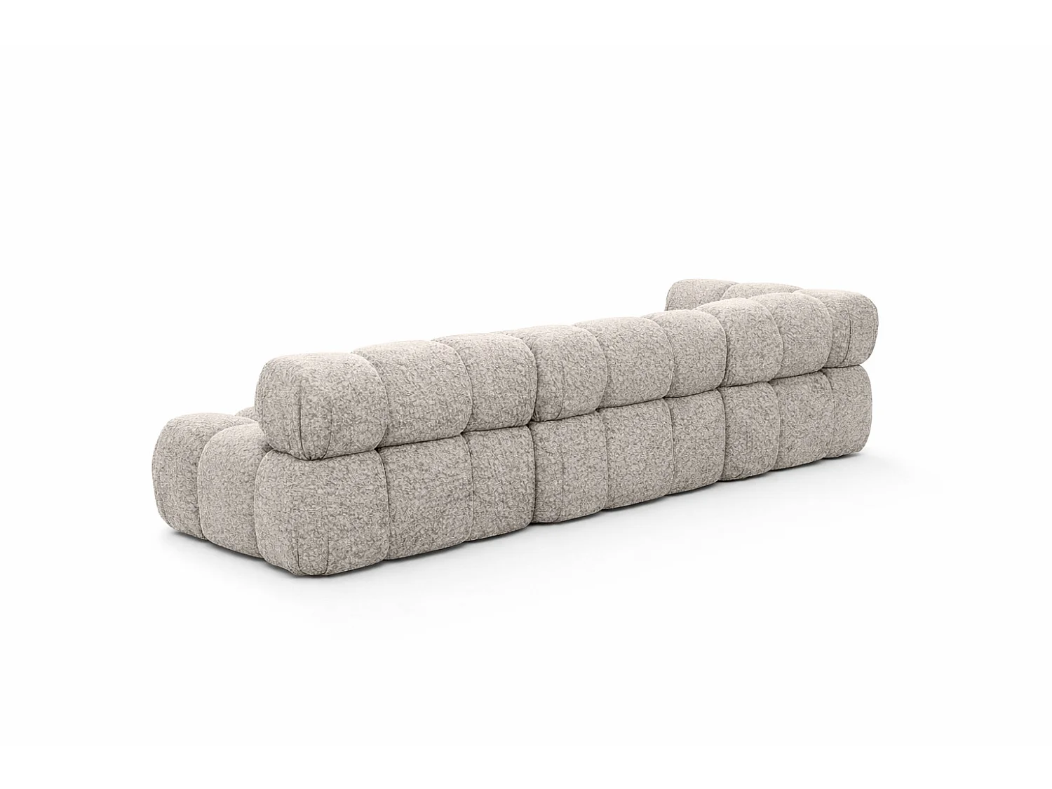 Canapé d’angle modulaire en L, tissu bouclé Abriamo, Beige, Droite, Selia