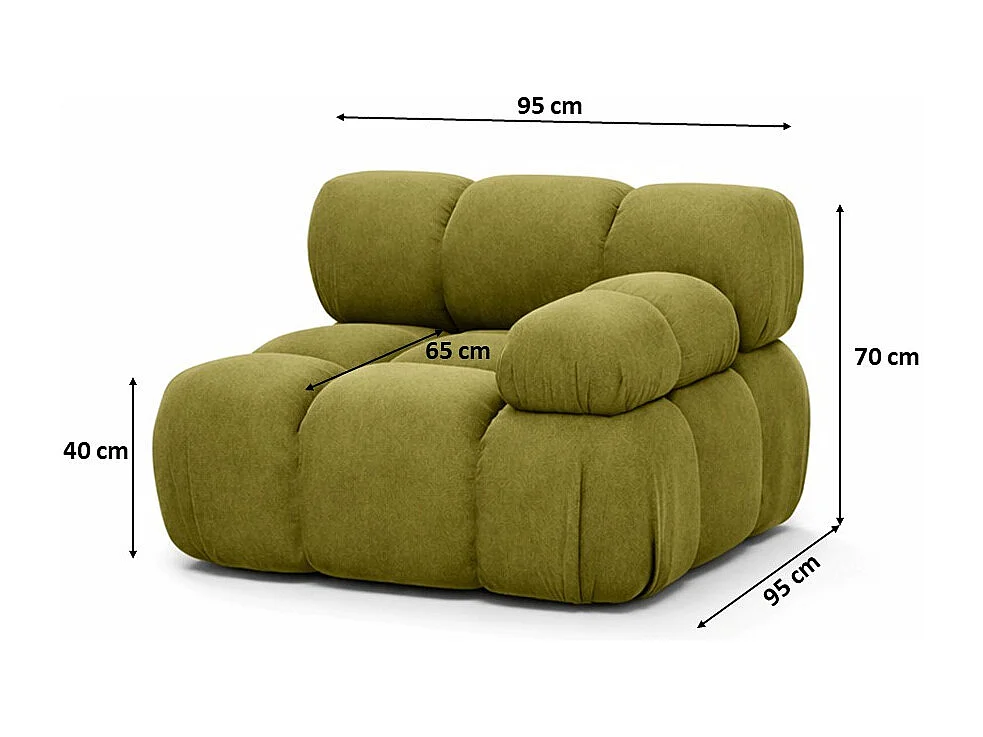 Modulo laterale per sistema modulare, tessuto Salvador, Oliva, Destra, Selia