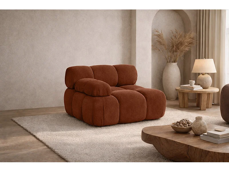 Modul seitlich für ein modulares System, Stoff Salvador, Dunkelbraun, Links, Selia