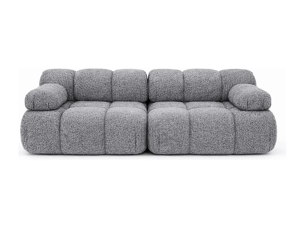 Couch, 2-Sitzer Sofa modular, Bouclé-Stoff Abriamo, Dunkelgrau, Selia