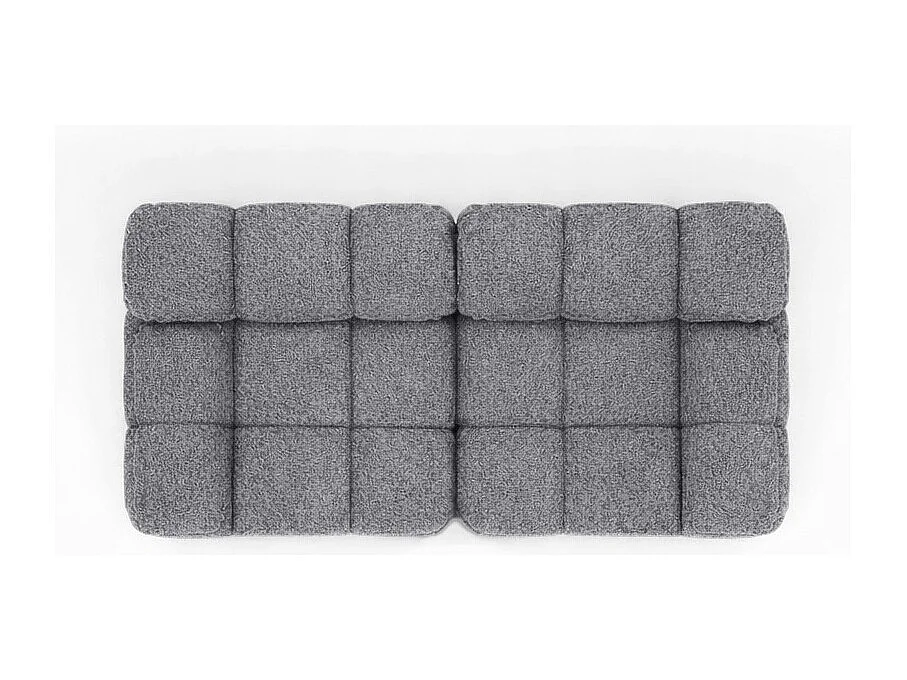Couch, 2-Sitzer Sofa modular, Bouclé-Stoff Abriamo, Dunkelgrau, Selia