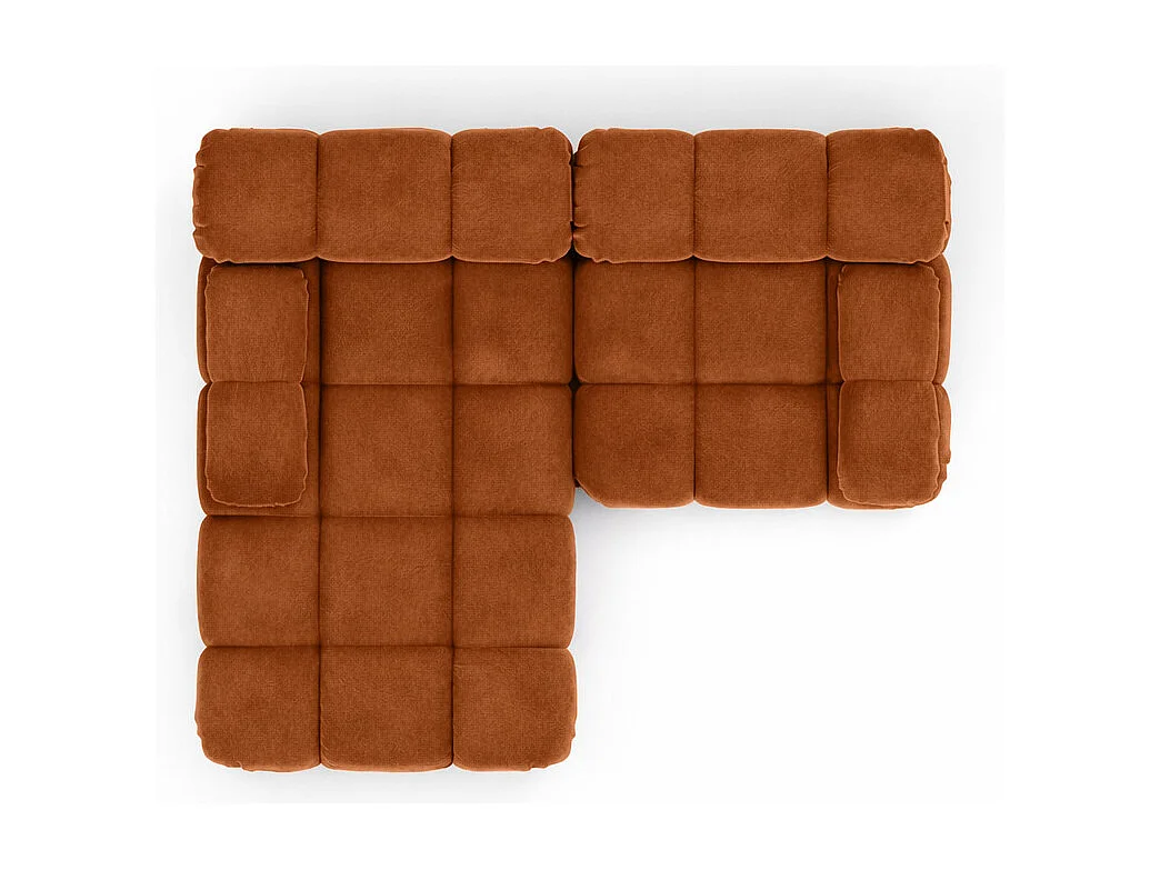 Divano angolare modulare a L Mini, velluto Salvador, Marrone scuro, Sinistro, Selia