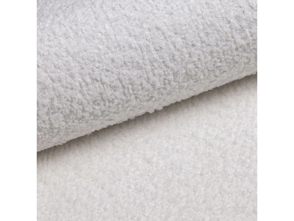 Canapé d’angle modulaire en L, tissu bouclé Abriamo, Écru, Droite, Selia