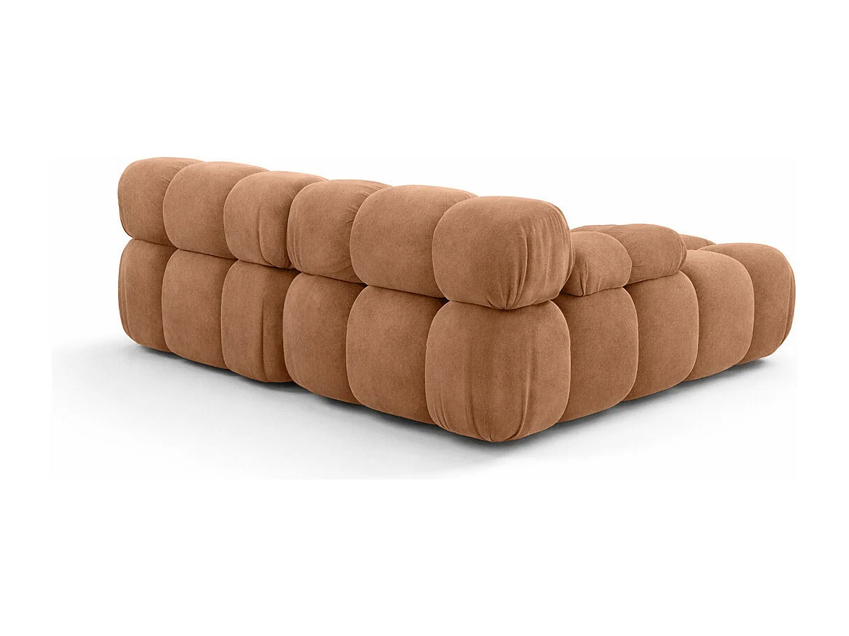 Ecksofa L-form Mini modular, Veloursstoff Salvador, Dunkelbeige, Rechts, Selia