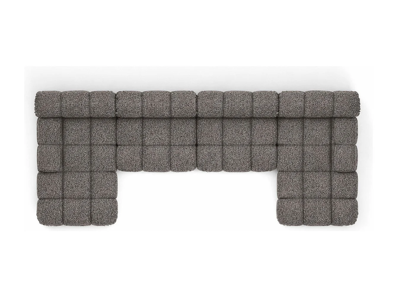 Narożnik modułowy w kształcie U XL, tkanina bukla Abriamo, Brązowy, Selia U XL