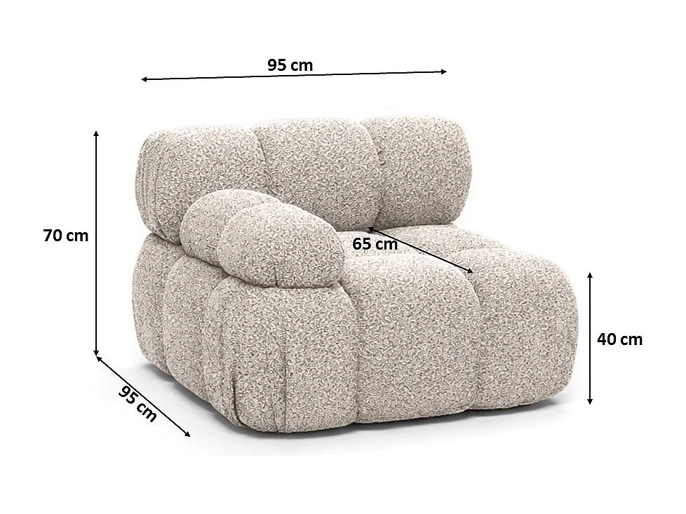 Module zijkant voor een modulair systeem, stof Abriamo, Beige, Links, Selia