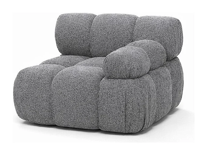 Module zijkant voor een modulair systeem, stof Abriamo, Donkergrijs, Rechts, Selia