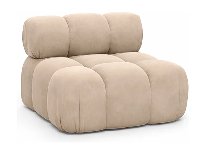 Modulo centrale autoportante moderno per sistema modulare, tessuto Salvador, Beige, Selia