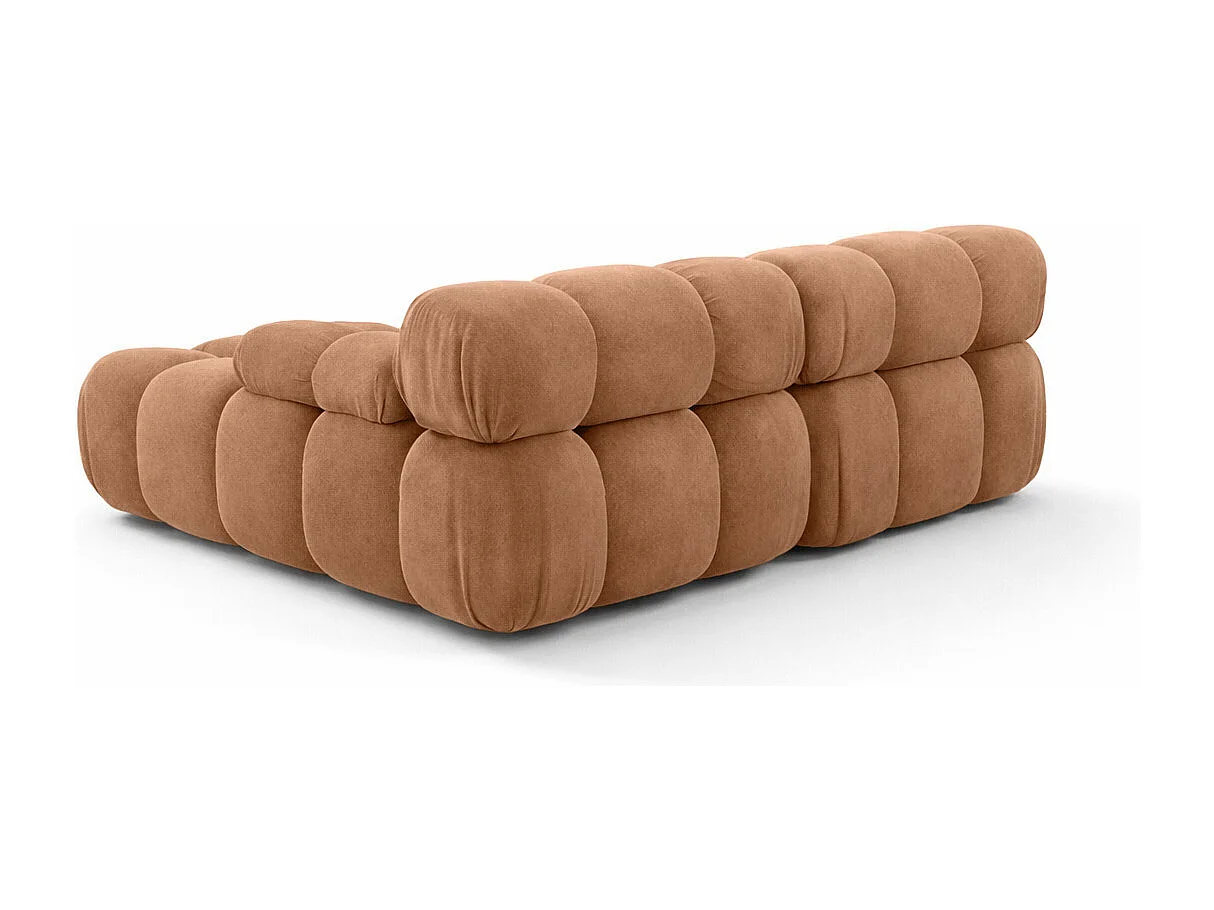 Divano angolare modulare a L Mini, velluto Salvador, Beige scuro, Sinistro, Selia