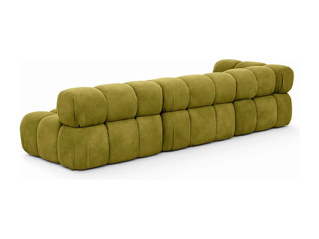 Ecksofa Modulare L-Form, Veloursstoff Salvador, Olive, Rechts, Selia