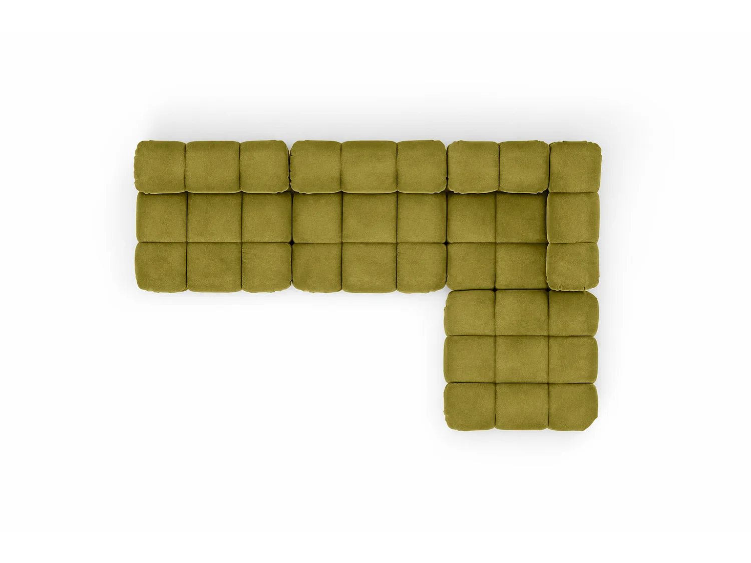 Canapé d’angle modulaire en L, tissu velours Salvador, Olive, Droite, Selia