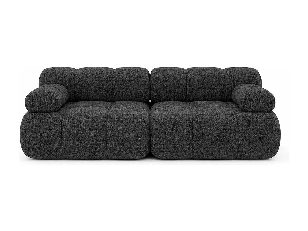 Couch, 2-Sitzer Sofa modular, Bouclé-Stoff Abriamo, Graphit, Selia